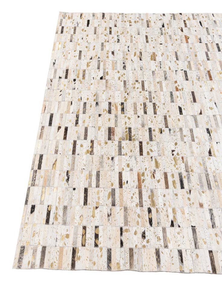 Detail image of  5' 2 x 7' 11 Cowhide Stocks Rug