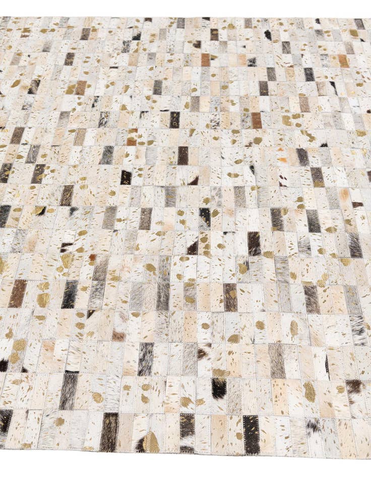 Detail image of  5' 2 x 7' 11 Cowhide Stocks Rug