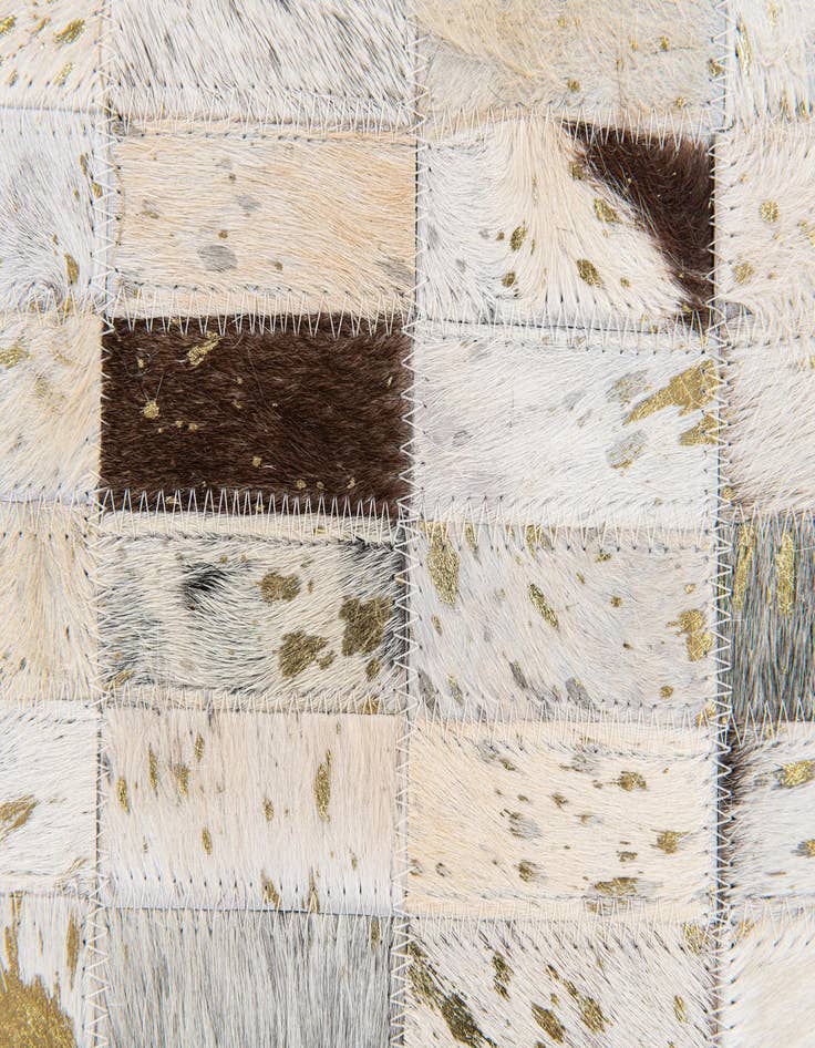 Detail image of  5' 2 x 7' 11 Cowhide Stocks Rug
