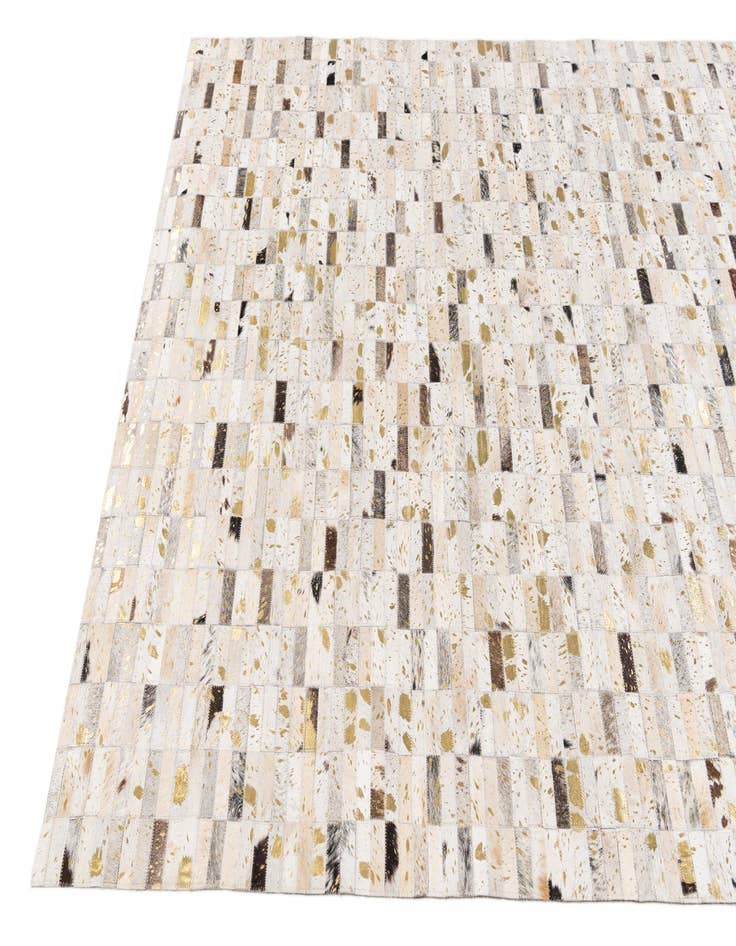 Detail image of  5' 2 x 7' 11 Cowhide Stocks Rug