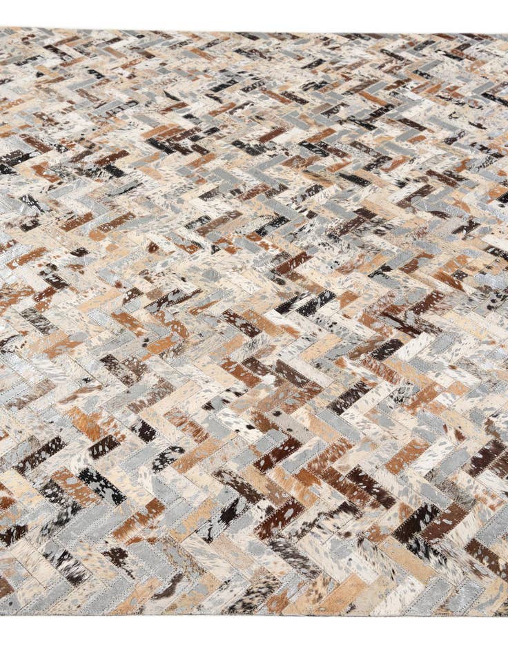 Detail image of  5' 2 x 7' 7 Cowhide Stocks Rug