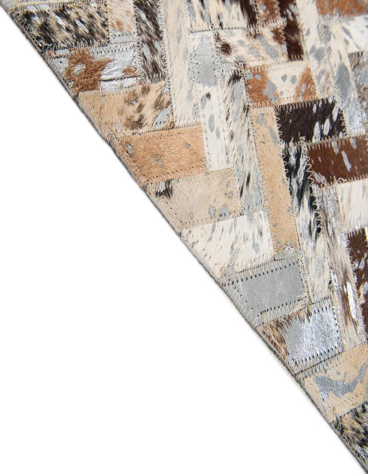 Detail image of  5' 2 x 7' 7 Cowhide Stocks Rug