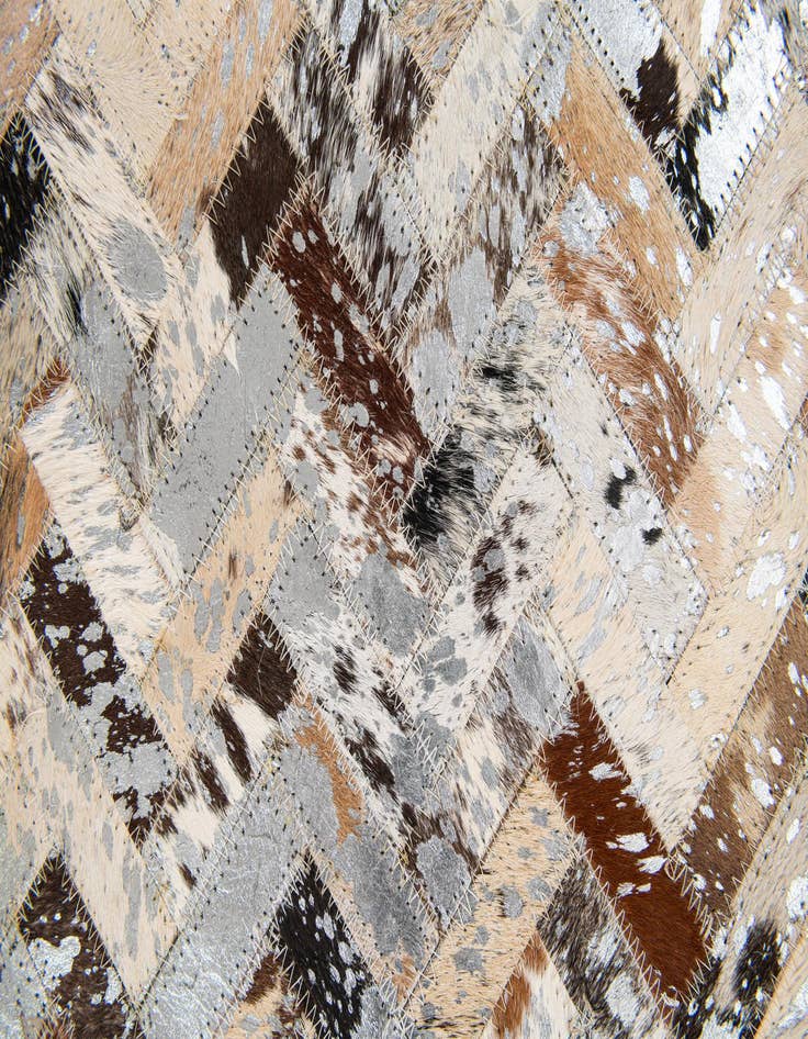 Detail image of  5' 2 x 7' 7 Cowhide Stocks Rug