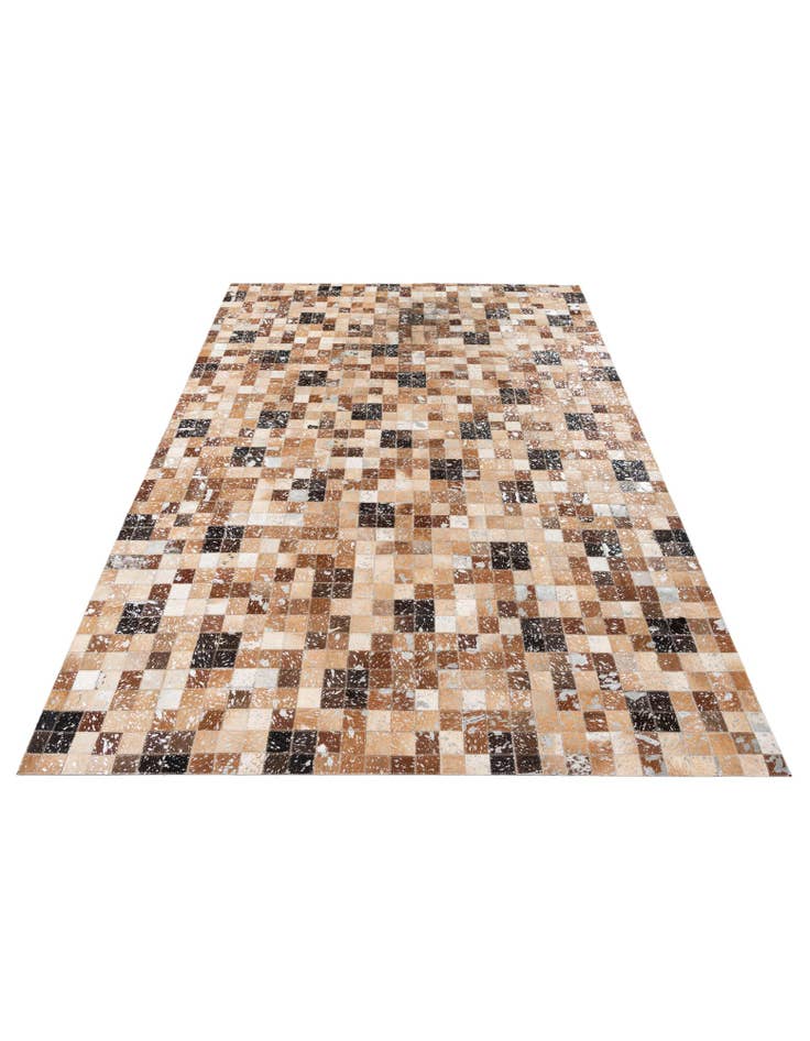 Detail image of  5' 2 x 7' 6 Cowhide Stocks Rug