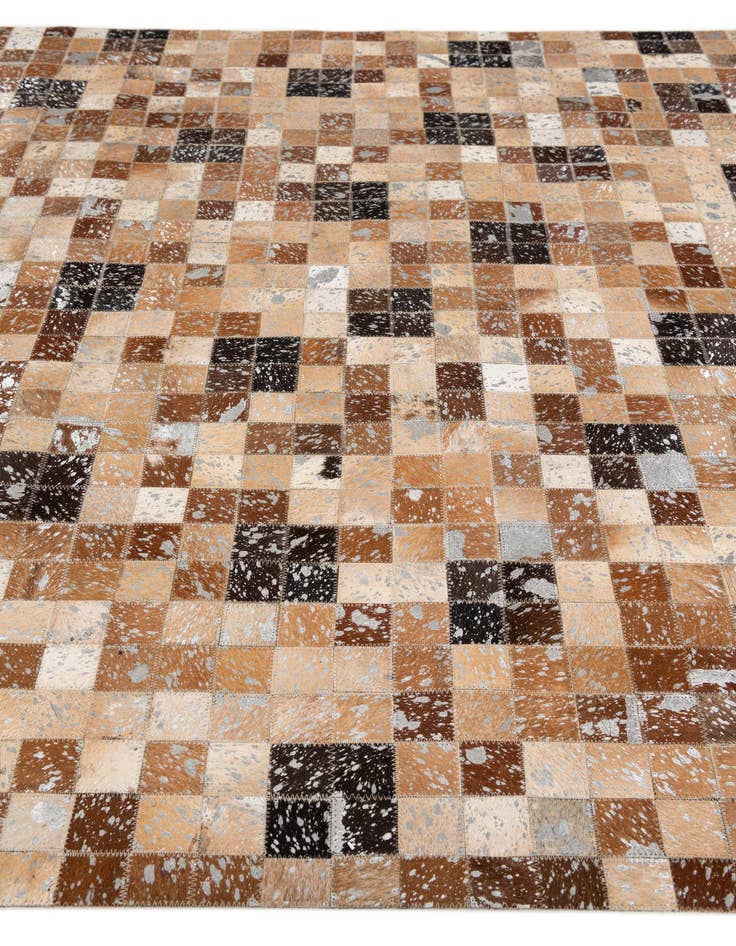 Detail image of  5' 2 x 7' 6 Cowhide Stocks Rug