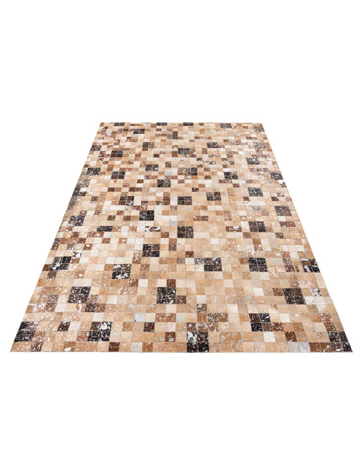 Detail image of  5' 3 x 7' 5 Cowhide Stocks Rug
