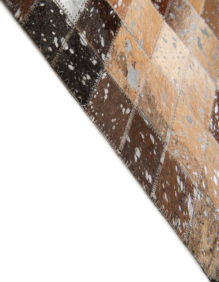 Detail image of  5' 3 x 7' 5 Cowhide Stocks Rug