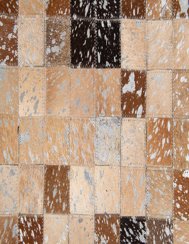 Detail image of  5' 3 x 7' 5 Cowhide Stocks Rug