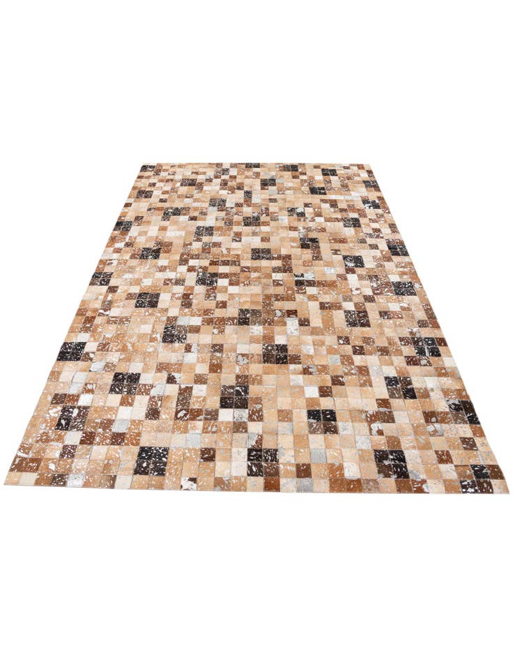 Detail image of  5' 3 x 7' 6 Cowhide Stocks Rug