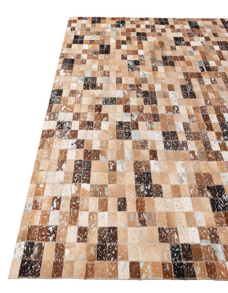 Detail image of  5' 3 x 7' 6 Cowhide Stocks Rug
