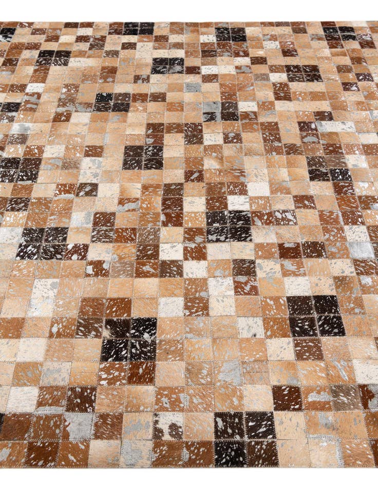 Detail image of  5' 3 x 7' 6 Cowhide Stocks Rug