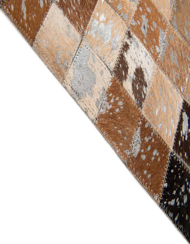 Detail image of  5' 3 x 7' 6 Cowhide Stocks Rug