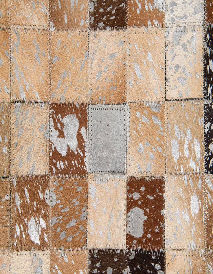 Detail image of  5' 3 x 7' 6 Cowhide Stocks Rug