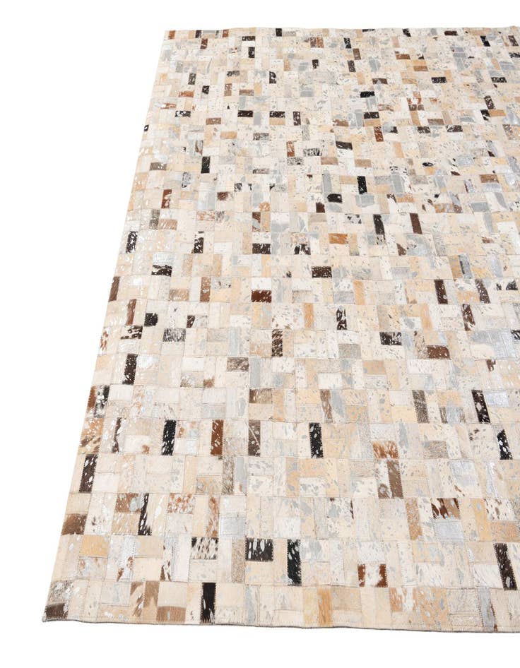 Detail image of  5' 3 x 7' 5 Cowhide Stocks Rug