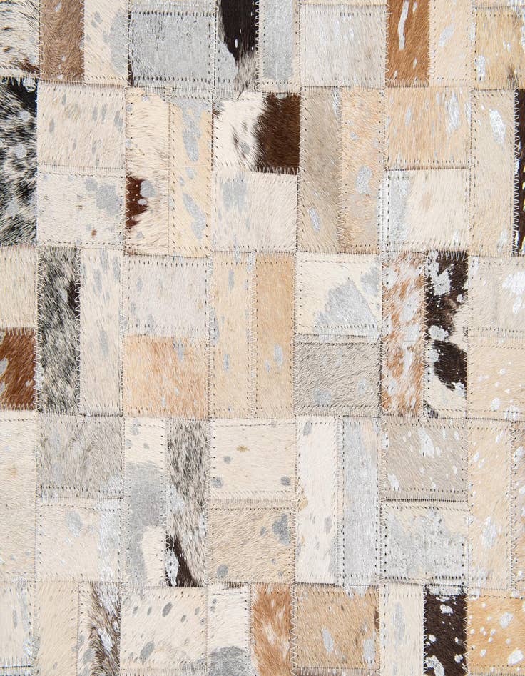 Detail image of  5' 3 x 7' 5 Cowhide Stocks Rug