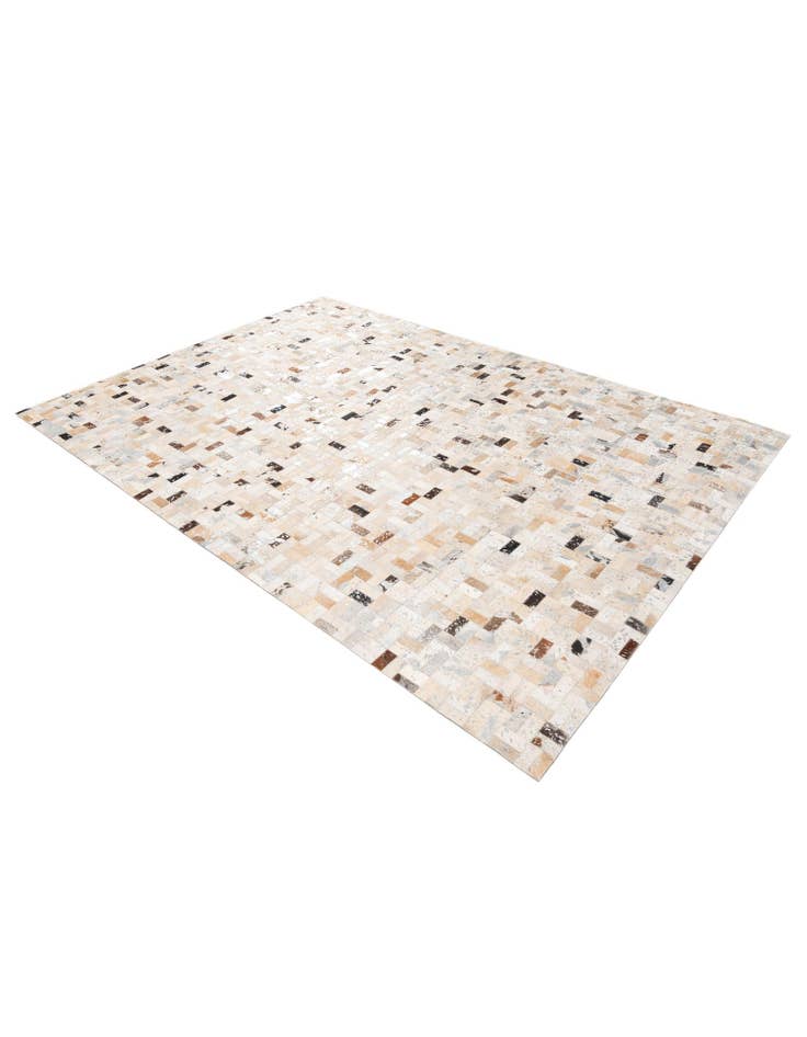 Detail image of  5' 3 x 7' 6 Cowhide Stocks Rug