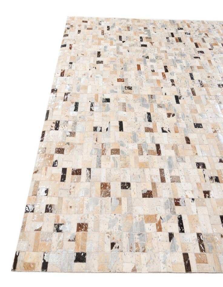 Detail image of  5' 3 x 7' 6 Cowhide Stocks Rug