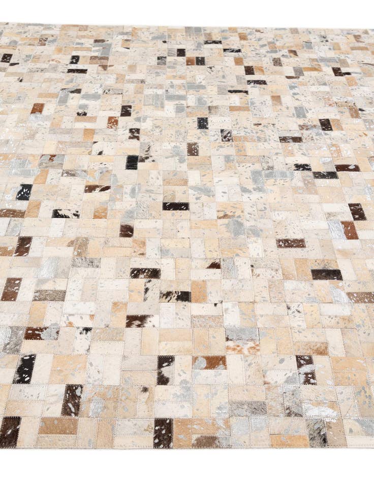 Detail image of  5' 3 x 7' 6 Cowhide Stocks Rug