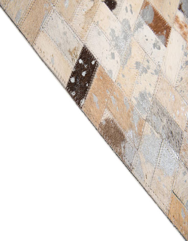 Detail image of  5' 3 x 7' 6 Cowhide Stocks Rug