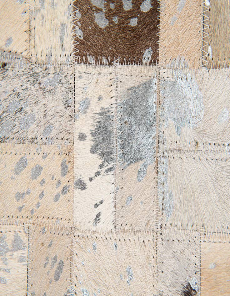 Detail image of  5' 3 x 7' 6 Cowhide Stocks Rug