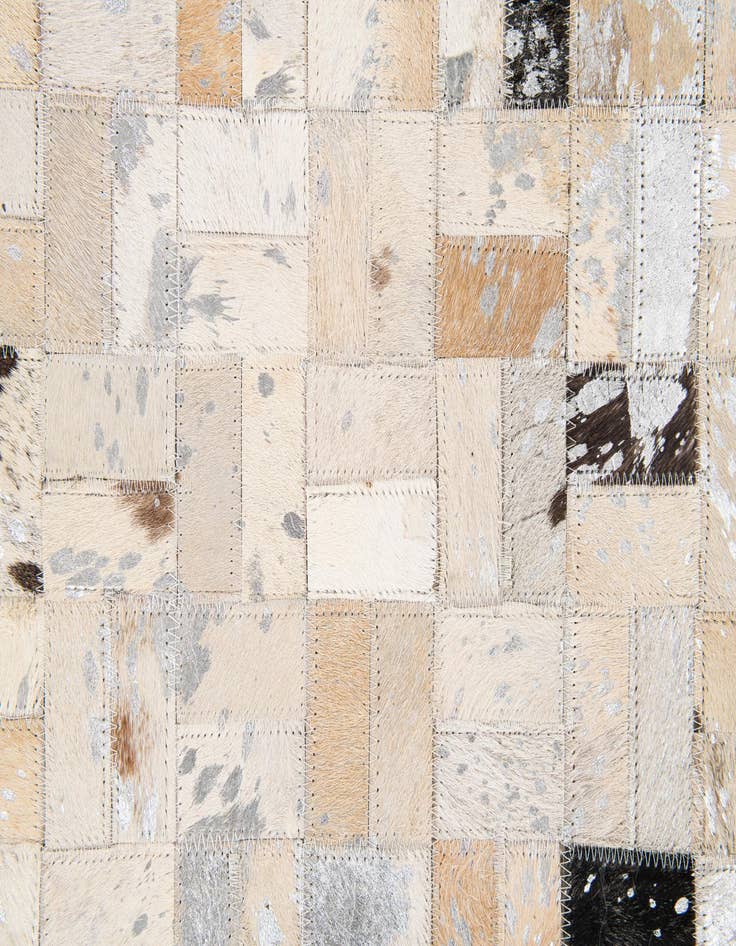Detail image of  5' 3 x 7' 6 Cowhide Stocks Rug