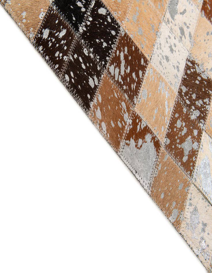 Detail image of  5' 3 x 7' 6 Cowhide Stocks Rug