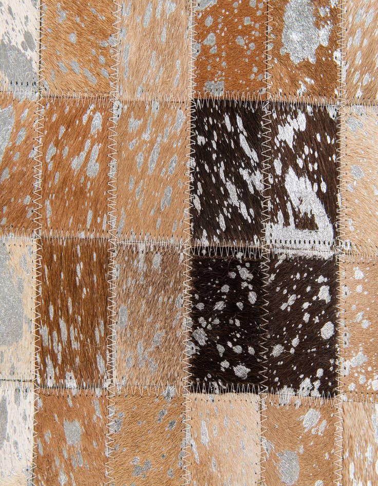 Detail image of  5' 3 x 7' 6 Cowhide Stocks Rug