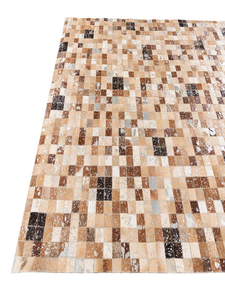 Detail image of  5' 2 x 7' 6 Cowhide Stocks Rug
