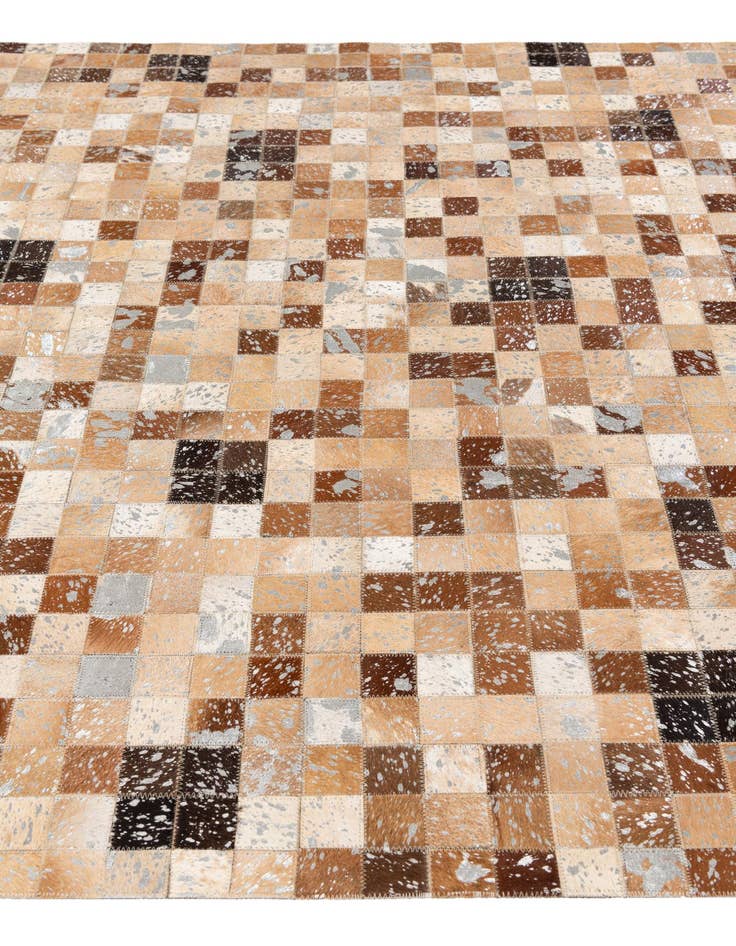 Detail image of  5' 2 x 7' 6 Cowhide Stocks Rug