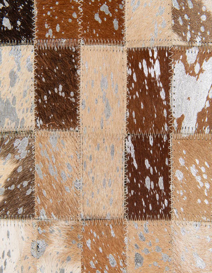 Detail image of  5' 2 x 7' 6 Cowhide Stocks Rug