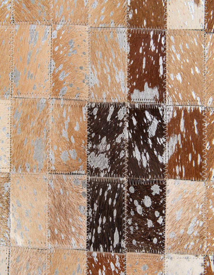 Detail image of  5' 3 x 7' 7 Cowhide Stocks Rug
