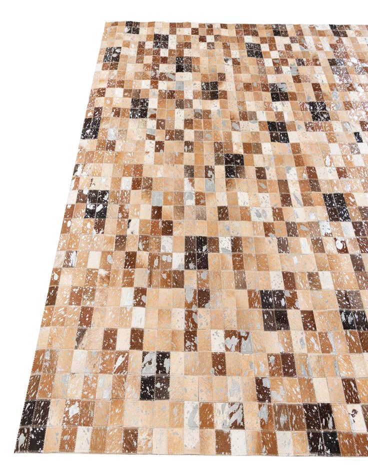 Detail image of  5' 3 x 7' 6 Cowhide Stocks Rug