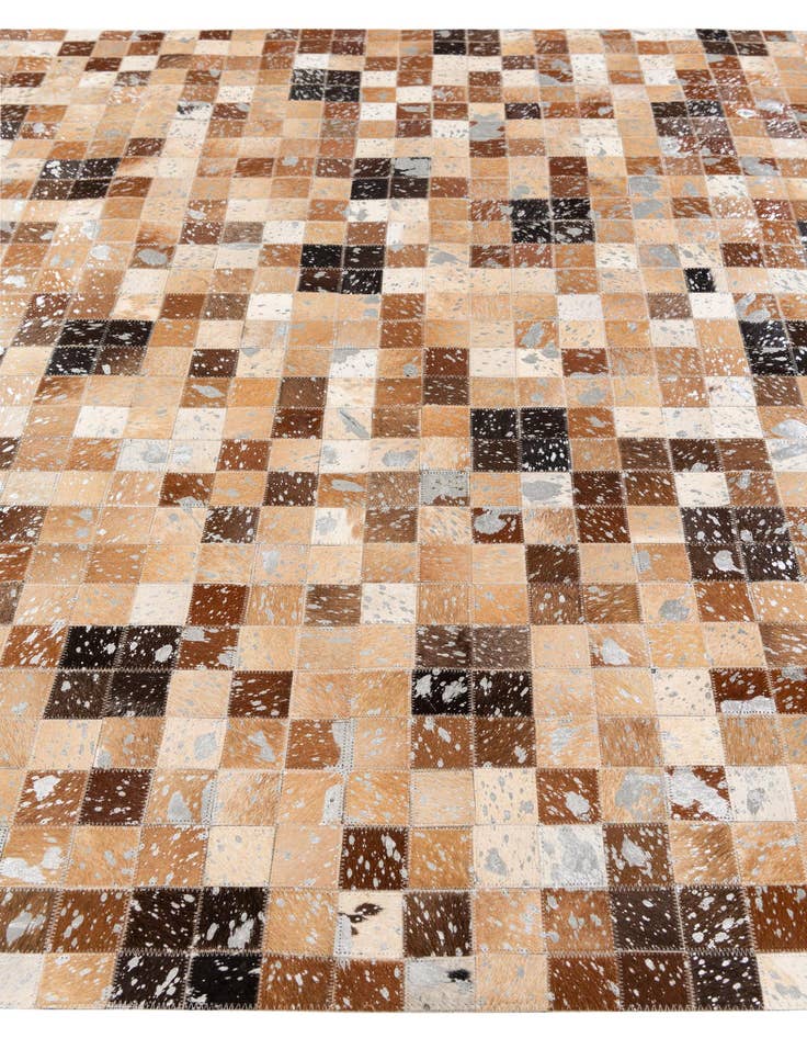 Detail image of  5' 3 x 7' 6 Cowhide Stocks Rug