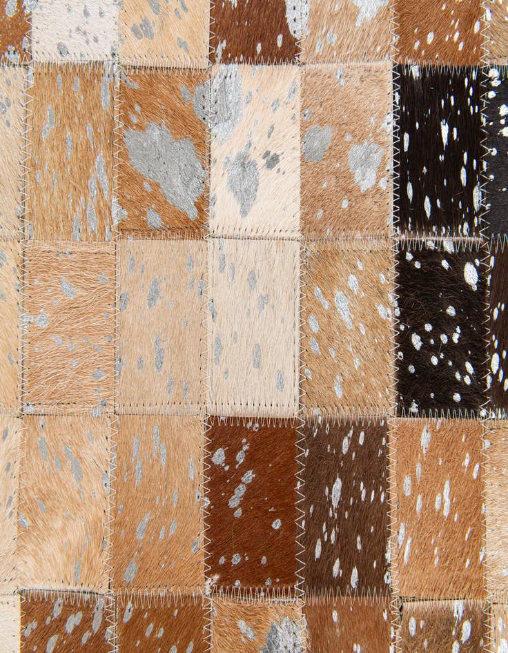 Detail image of  5' 3 x 7' 6 Cowhide Stocks Rug