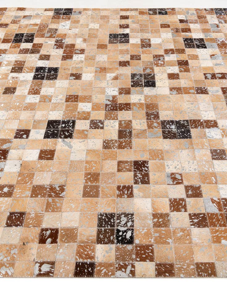 Detail image of  5' 2 x 7' 6 Cowhide Stocks Rug