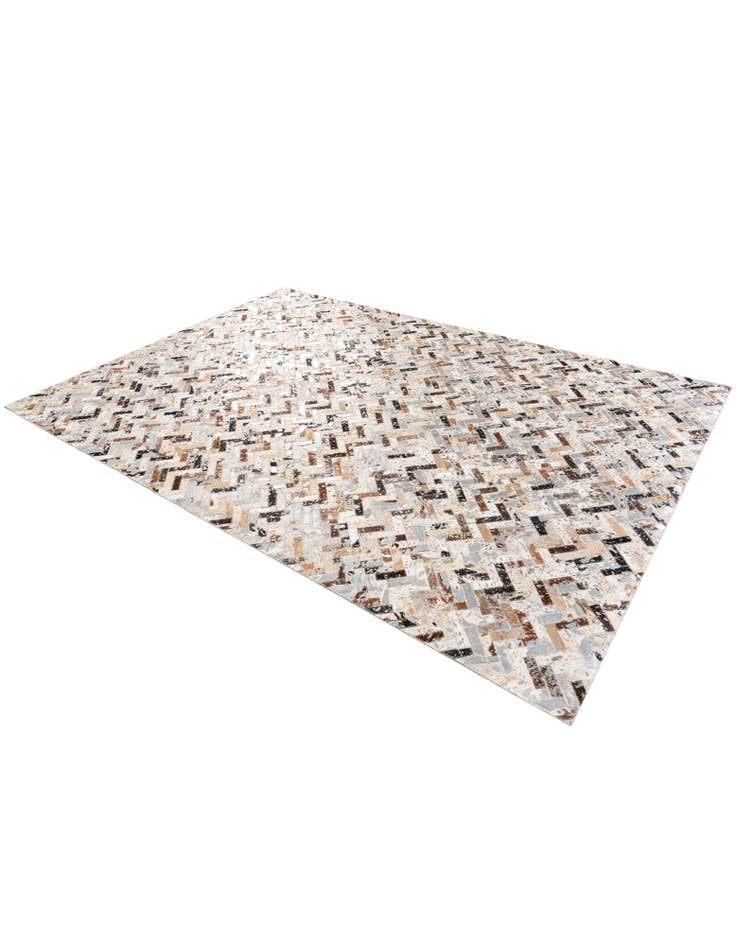 Detail image of  5' 3 x 7' 5 Cowhide Stocks Rug