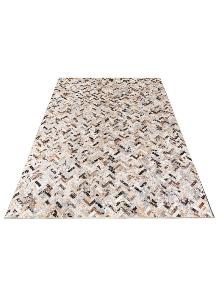 Detail image of  5' 3 x 7' 5 Cowhide Stocks Rug