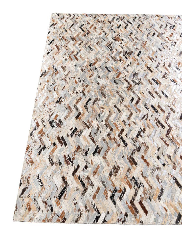Detail image of  5' 3 x 7' 5 Cowhide Stocks Rug