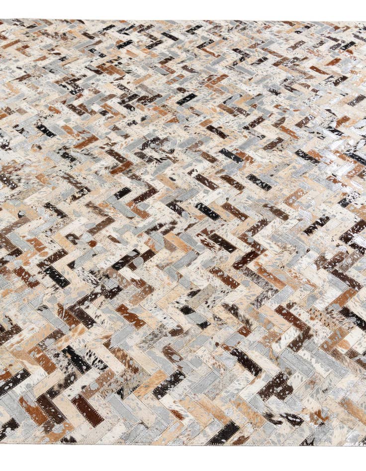 Detail image of  5' 3 x 7' 5 Cowhide Stocks Rug