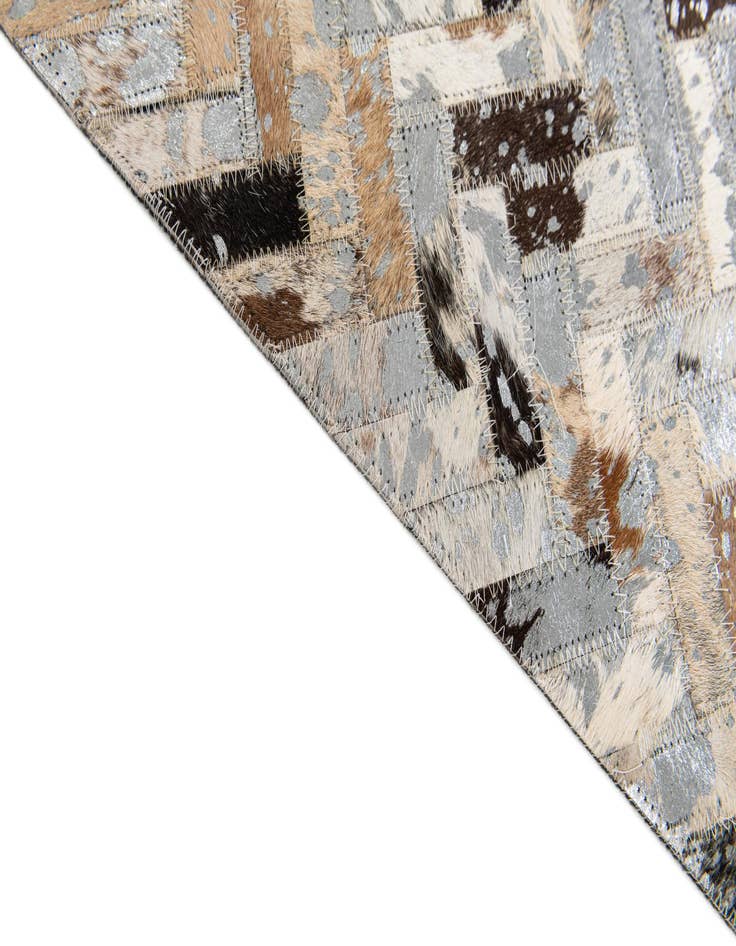 Detail image of  5' 3 x 7' 5 Cowhide Stocks Rug