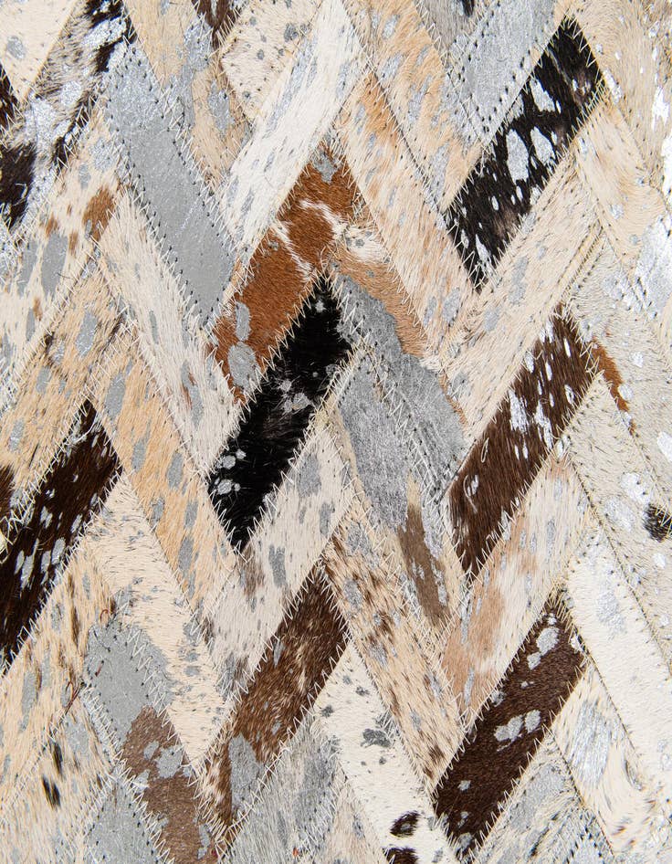 Detail image of  5' 3 x 7' 5 Cowhide Stocks Rug