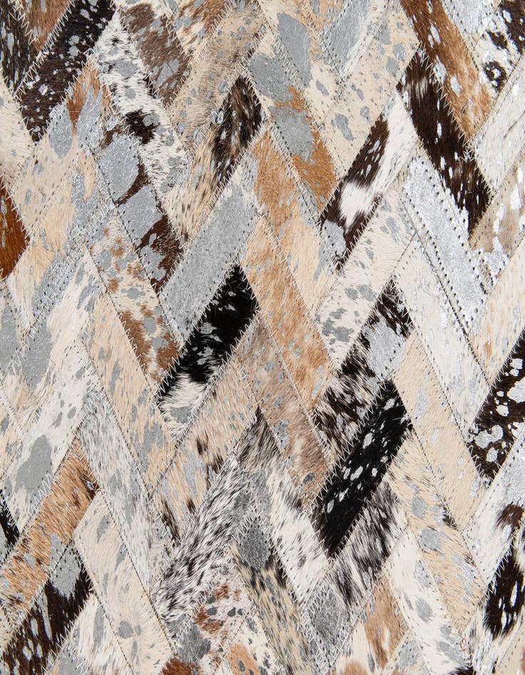 Detail image of  5' 3 x 7' 8 Cowhide Stocks Rug