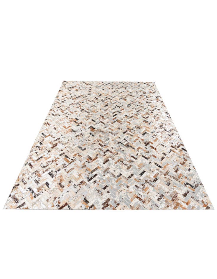 Detail image of  5' 4 x 7' 7 Cowhide Stocks Rug