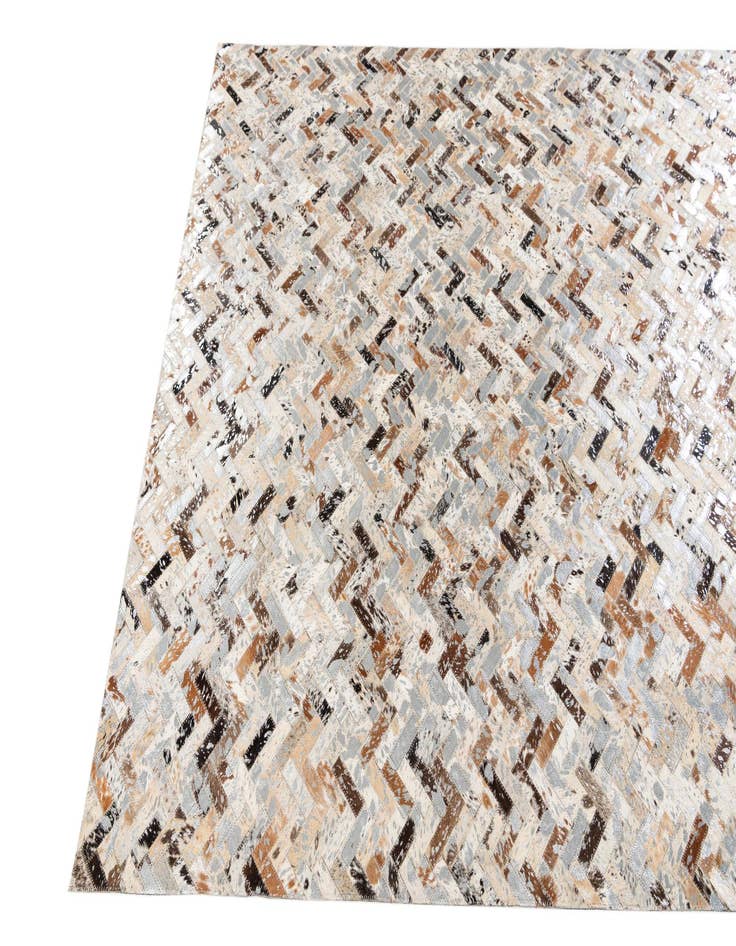 Detail image of  5' 4 x 7' 7 Cowhide Stocks Rug