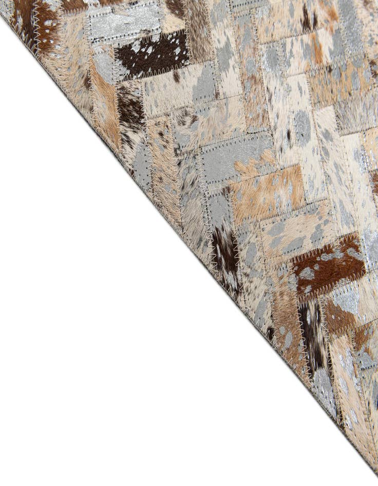 Detail image of  5' 4 x 7' 7 Cowhide Stocks Rug