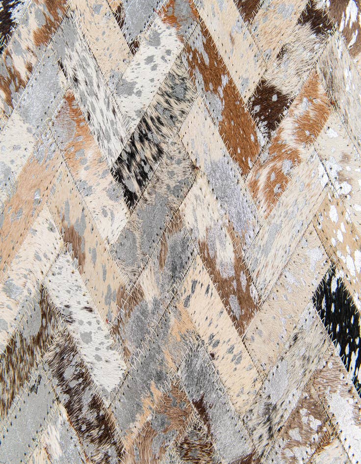 Detail image of  5' 4 x 7' 7 Cowhide Stocks Rug
