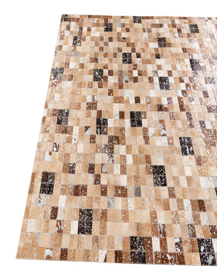 Detail image of  5' 2 x 7' 6 Cowhide Stocks Rug