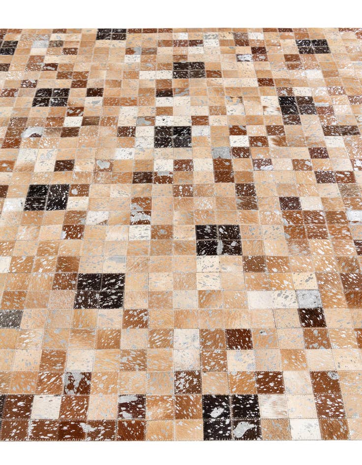 Detail image of  5' 2 x 7' 6 Cowhide Stocks Rug