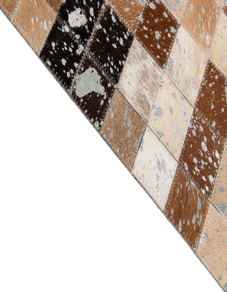 Detail image of  5' 2 x 7' 6 Cowhide Stocks Rug