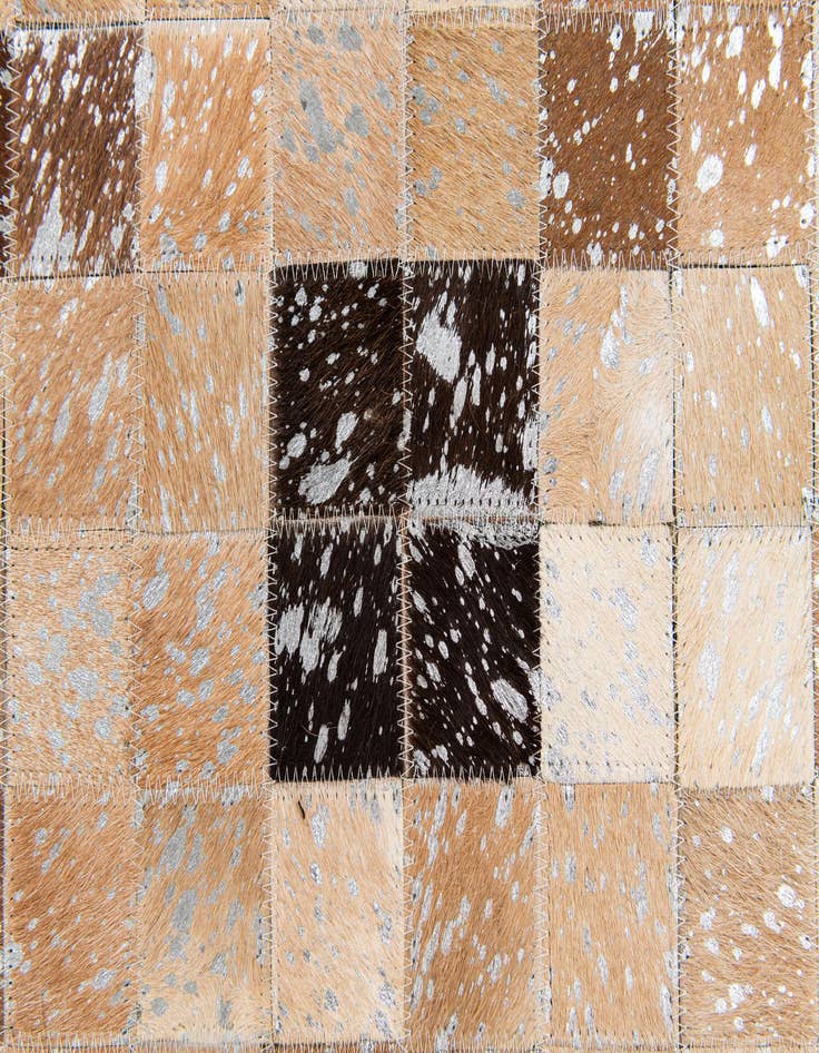 Detail image of  5' 2 x 7' 6 Cowhide Stocks Rug